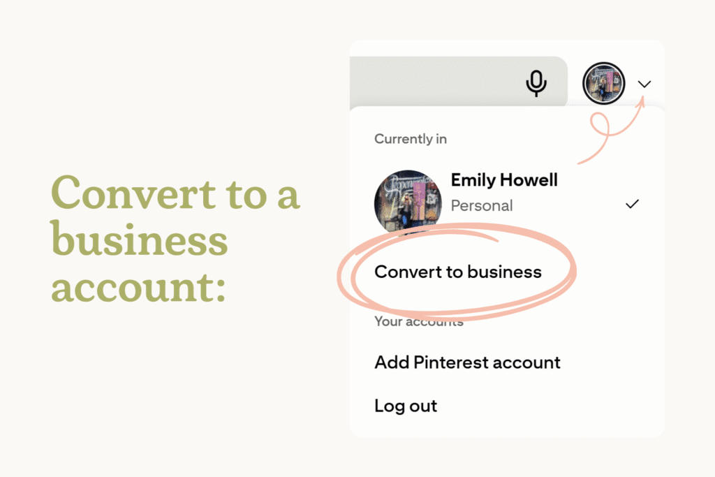 How to convert to a Pinterest business account
