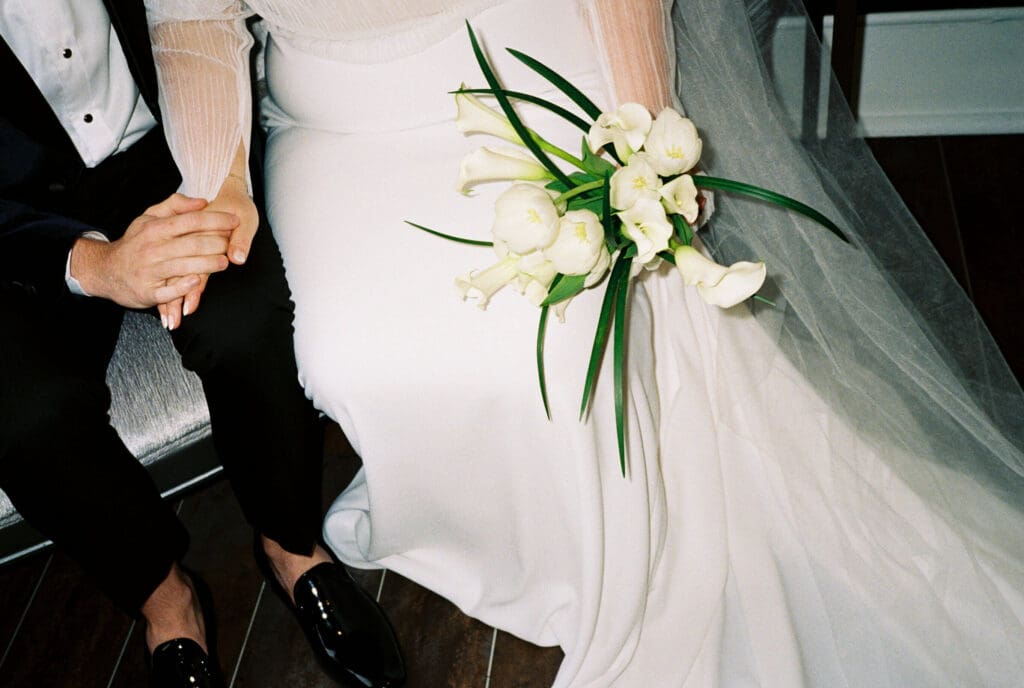 Unique bridal bouquet of calla lilies