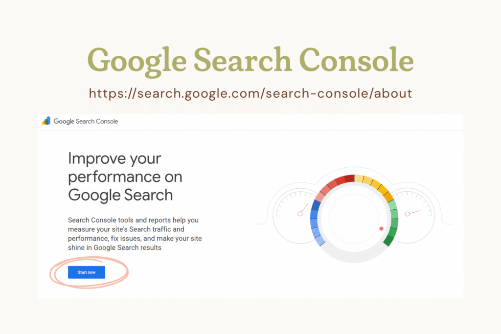 Visual example of how to go to Google Search Console