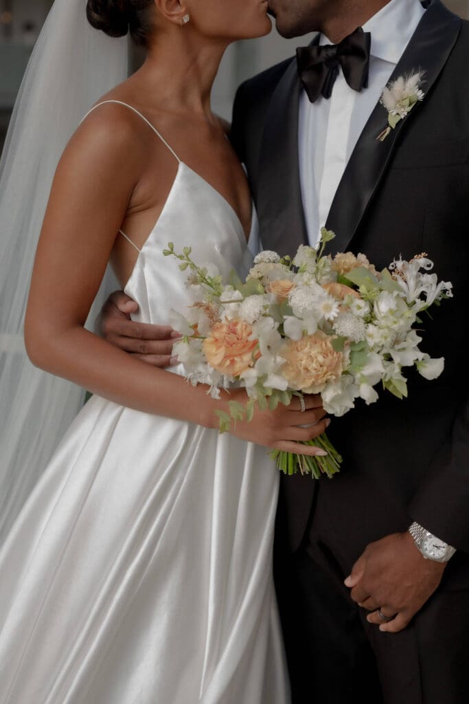 Stock photo of a bride and groom, perfect for wedding vendors