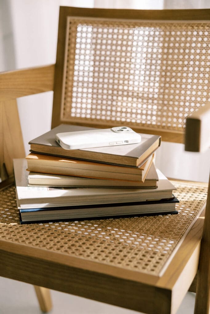 Stock photo of a stack of books on a chair, perfect for entrepreneurs