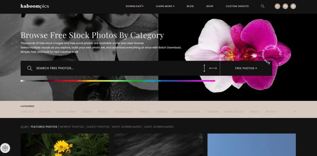 Free stock photo website for entrepreneurs: Kaboompics